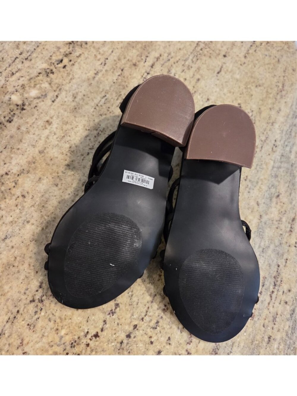 Torrid Strappy Sandals Womens US 7W Black Fabric Block Heel Open Toe Back Zip - Picture 10 of 14
